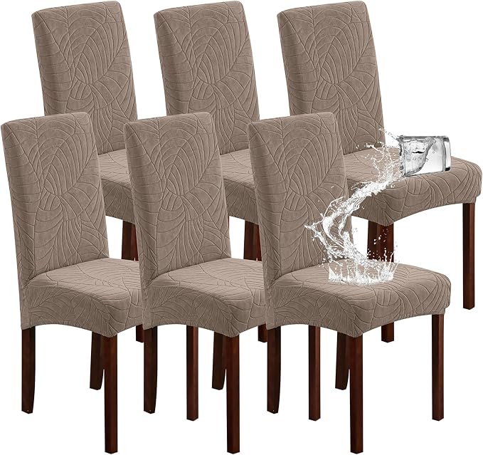 Waterproof Dining Chair Covers Set of 6 Parsons Chair Slipcovers | Double by Genina