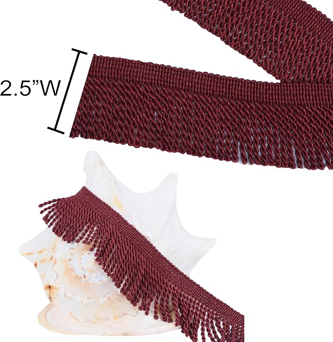 BEL AVENIR Bullion Fringe Trim Curtain Fringes 5 Yard x 2.5 Inches Sewing | - Image 4