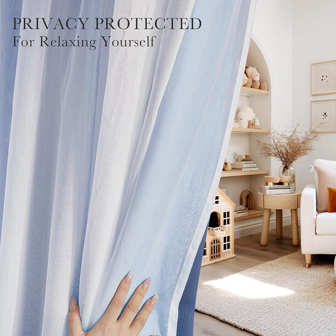 PONY DANCE Sheer Blackout Curtains, 52 Wide by 63 Long, Cortinas para Sala - Image 2