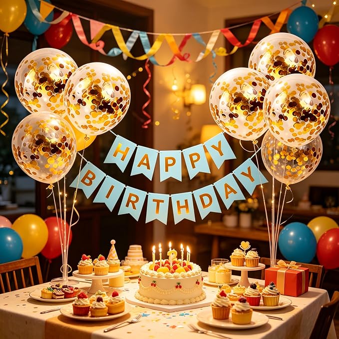 Happy Birthday Banner Sign Bunting Hanging Decorations - Image 2