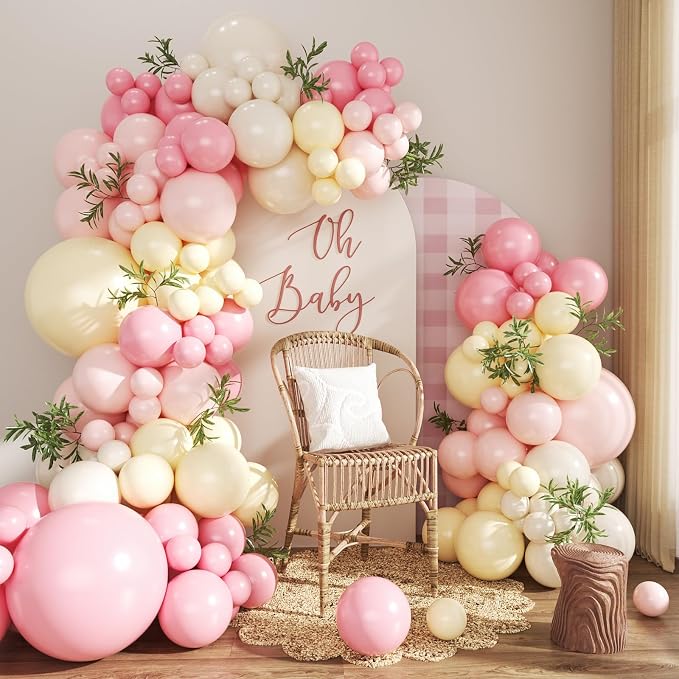 Pink and Yellow Balloon Arch Kit by CROSSFINGERS