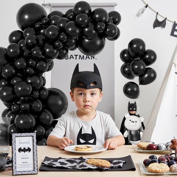 164Pcs Black Balloons Garland Arch Kit Different Sizes | 18 12 10 5 inch Matte - Image 3