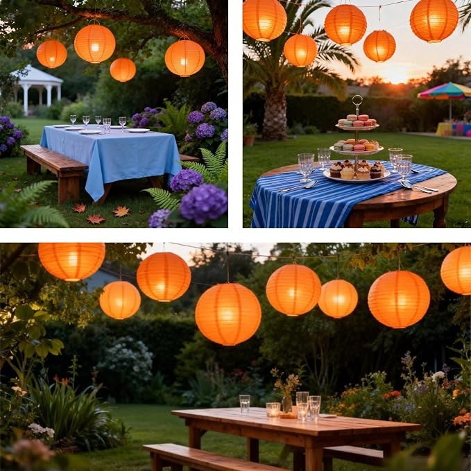 Orange Chinese Paper Lanterns - Image 4