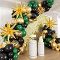 Green and Gold Black Balloon Arch Kit by ADOINBY