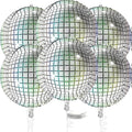 PartyWoo Silver Disco Ball Large Giant 4D Jumbo Foil Balloons 6pcs 22 Inch | 22 by PartyWoo