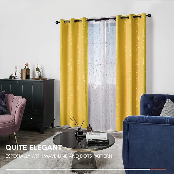 Deconovo Living Room Curtains 90 Inches Long, Thermal Insulated, Room Darkening - Image 3