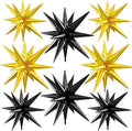 Black Gold Star Balloons, 22/27 Inch Black and Gold Star Foil Balloons by Paready