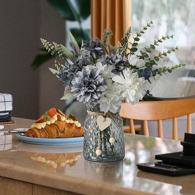 Leftover Fake Flowers in Vase, Faux Flowers in Vase, Table Centerpieces - Image 9