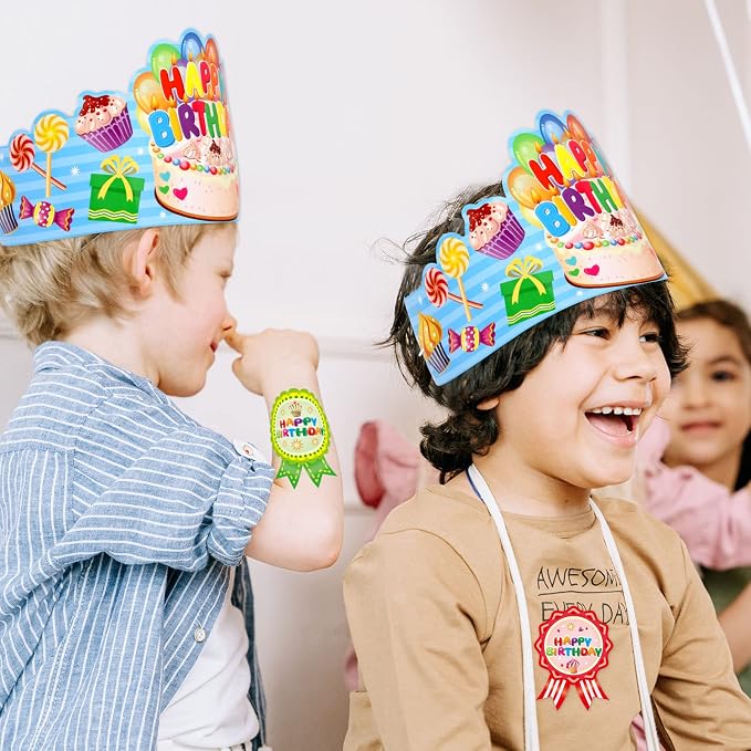 WorldBazaar Birthday Crowns for Kids Classroom 36 Pack | Happy birthday hats - Image 9