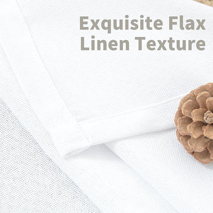 YoungsTex Extra Long White Linen Curtains 95 inches Length - Image 5