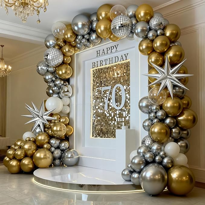 60pcs Gold and Silver Balloons, Metallic Pearl Silver Gold Balloons Clear - Image 5