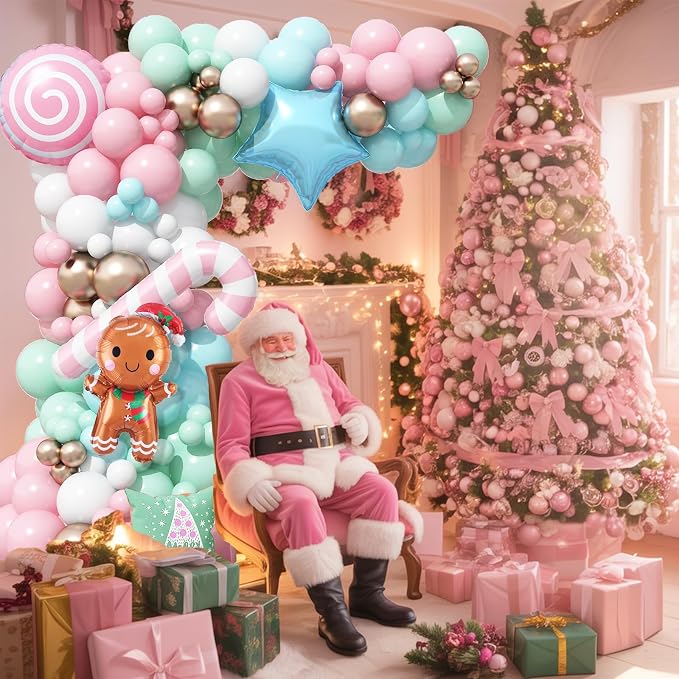 Christmas Balloon Garland Arch Kit, Nutcracker Balloon Pastel Pink Green - Image 6