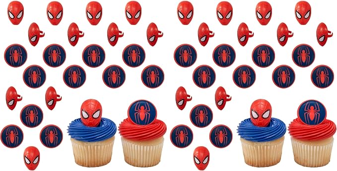 DecoPac Marvel's Spider-Man™ Spider and Mask Rings, Spider-Man Cupcake by Decopac