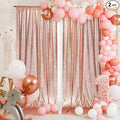 PartyDelight Rose Gold Sequin Backdrop Curtains 5x10ft 2 Sparkly Panels | 4 by PartyDelight