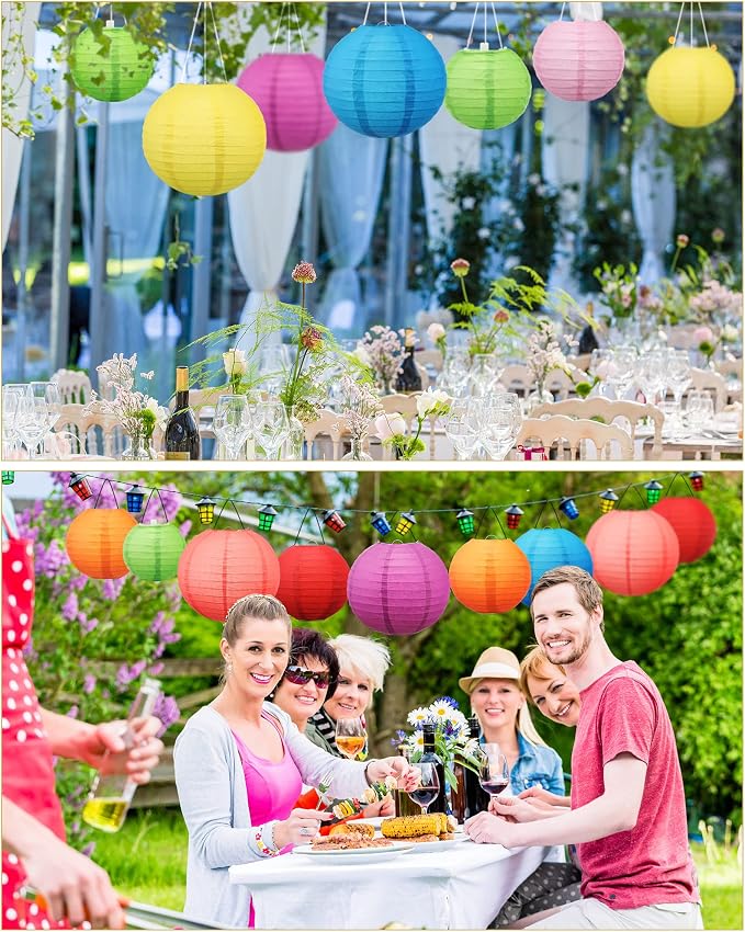 Treela 48 Pcs Paper Lanterns Party Decorations Chinese Lanterns Round Paper - Image 6