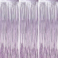 Voircoloria Light Purple Foil Fringe Backdrop Curtains, 3 Pack | Tinsel by Voircoloria