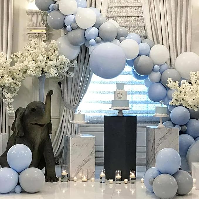 Retro Blue Balloons Different Sizes 135pcs 18 12 10 5 Inch Blue Balloon Arch - Image 6