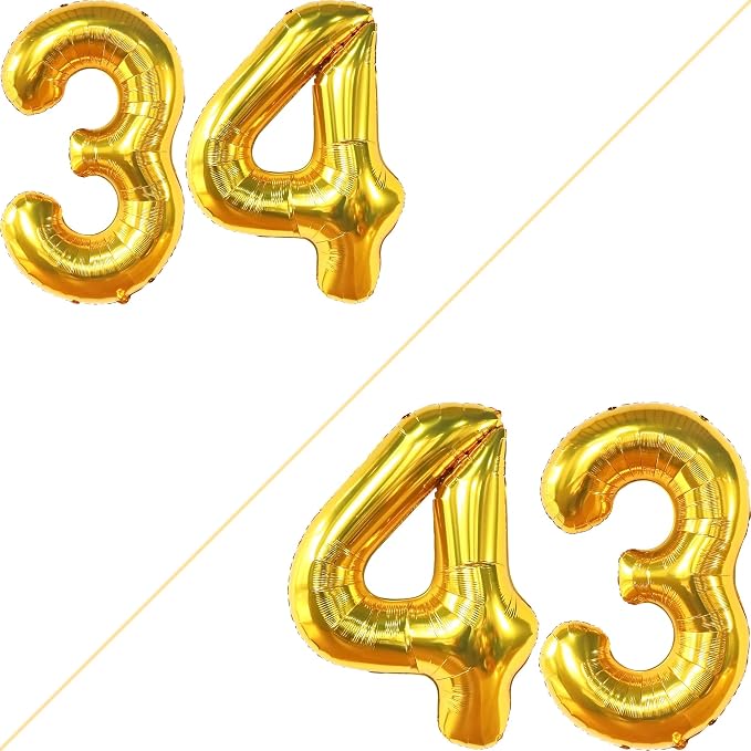 KatchOn Gold 34 Balloon Numbers 40 Inch, 34 Birthday Decorations | Birthday - Image 2