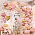 Rose Gold Pink White Balloon Arch Kit, by Zesliwy