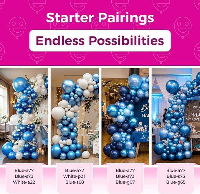 Bezente Pearl Blue Latex Round Helium Party Balloons 100 Pack 12 inch | Pearl - Image 4