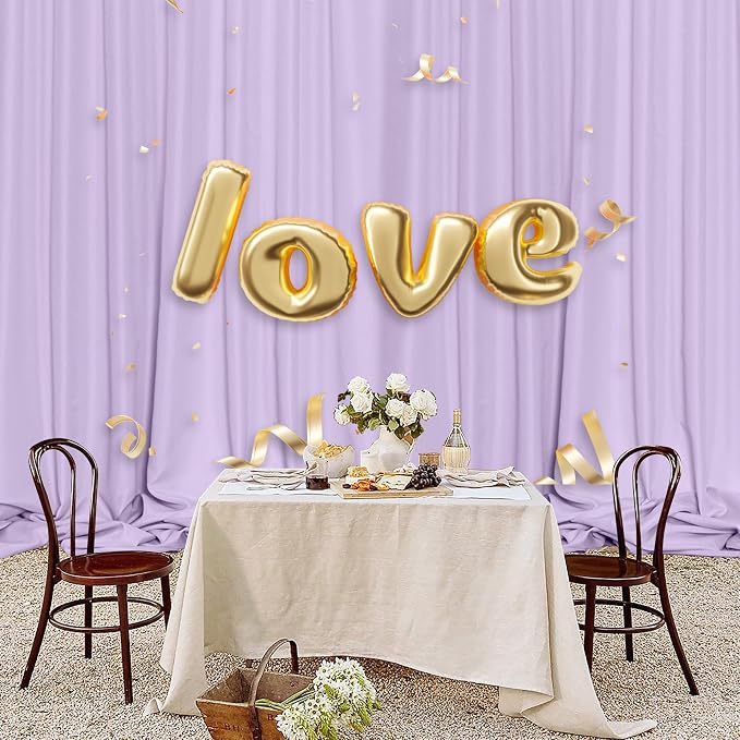 10ft x 8ft Purple Backdrop Valentine's Day Birthday Backdrop Curtains Wedding - Image 3