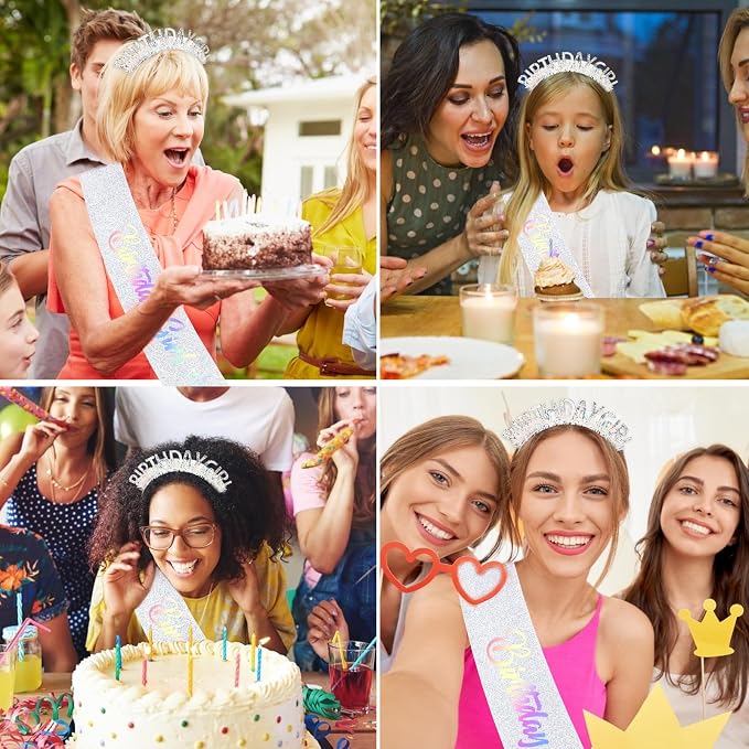 CIEHER Birthday Girl Headband Birthday Crown - Image 5