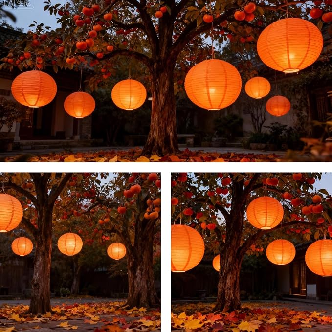 Orange Chinese Paper Lanterns - Image 6