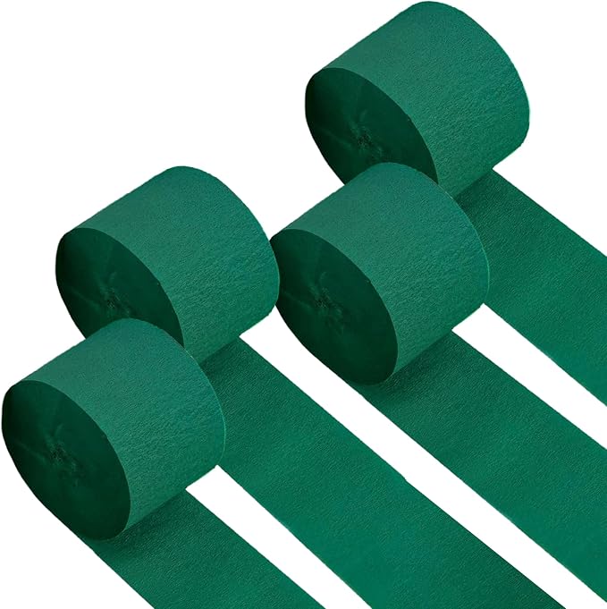 4 Green Crepe Paper Streamers, 328ft Pack of Party Decorations | Each roll is by CaptainD%C3%A9cor