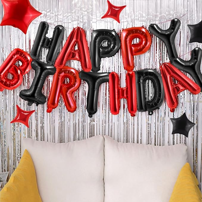 CANREVEL Happy Birthday Banner Decorations + Sign Balloons, - Image 5