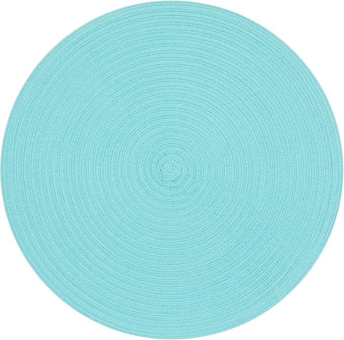 SHACOS Round Placemats Set of 4 Washable 15 inch Round Table Mats Cotton by SHACOS