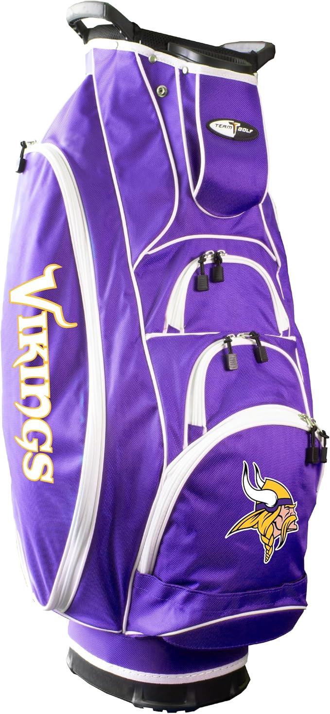 Team Golf NFL Lightweight, 10-Way Club Divider, Spring Action Stand, Insulated Cooler Pocket, Velcro Glove and Umbrella Holder & Lift Assist Handles