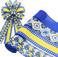 4 Rolls Lemon Wired Edge Ribbon by Unknown