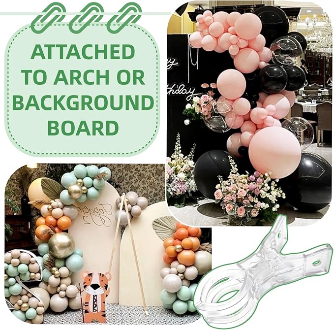 30 Pack Clear Balloon Arch Clips, 3.5" Plastic Transparent Clamps Heavy Duty - Image 8