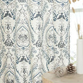 Linen Curtains 95 inch Length for Living Room, Printed Linen Curtains Grommet by LAMIT