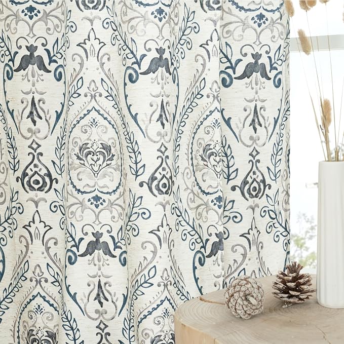 Linen Curtains 63 inch Length for Living Room, 2 Panels Each 52 x 63 Inch by LAMIT