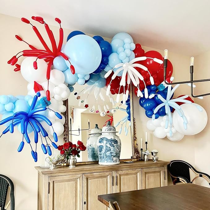 Red White Blue Balloon Arch Kit, 4th of July Independence Royal Blue Red White - Image 3