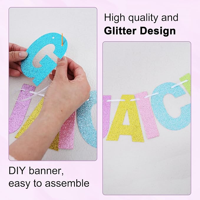BEISHIDA Glitter Macaron 116 PCS A-Z DIY Letter Custom Banner Party Decor | 111 - Image 2