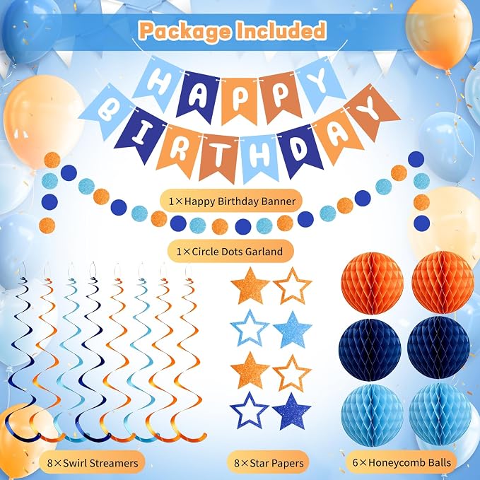Rouceyxin Birthday Decorations for Men, Happy Birthday Banner - Image 2