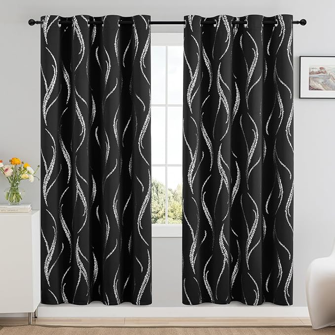 Yakamok Black Blackout Curtains - Image 2