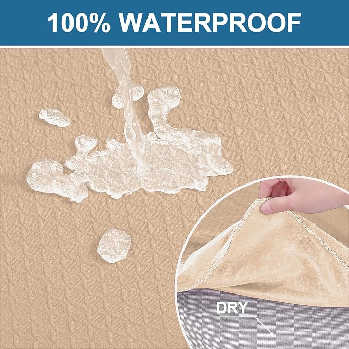 Smiry Waterproof Seat Covers for Dining Room Chairs, No Rear Covers | Stretch - Image 3