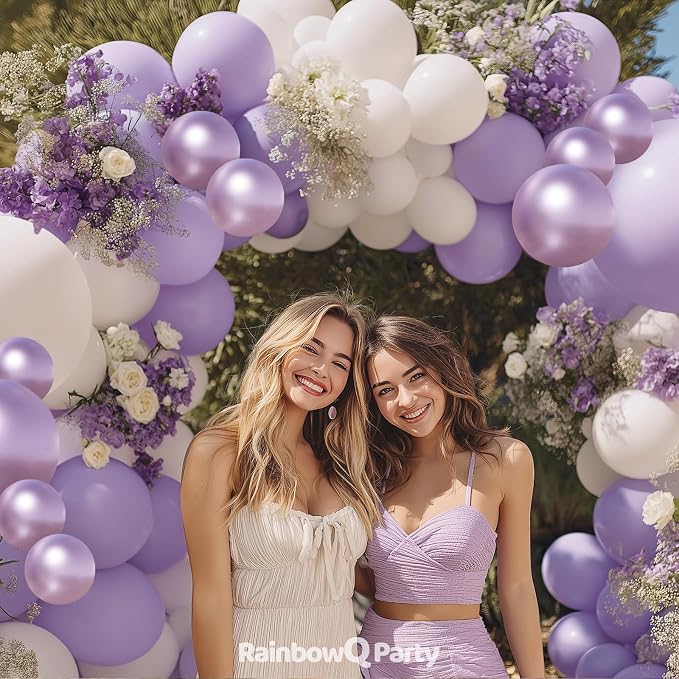 RainbowQ 165 Pcs Light Purple Balloons Arch Kit Different Sizes Garland | - Image 2