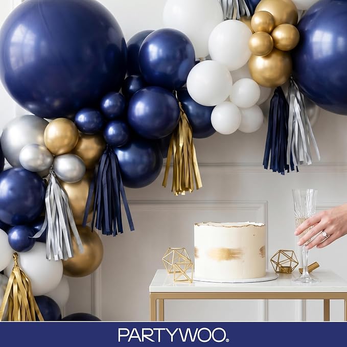 PartyWoo Navy Blue Balloons 145pcs Dark Blue Color Different Sizes | 18 12 10 5 - Image 8