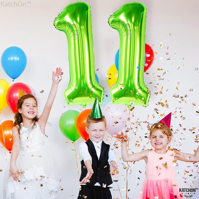KatchOn Light Green Number 11 Balloon 40 Inch, 11th Birthday Balloon Decor | - Image 2