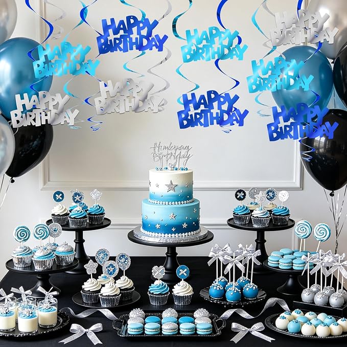 BEISHIDA 12 Pcs Happy Birthday Hanging Swirl Decorations, Kids Frozen Undersea - Image 5