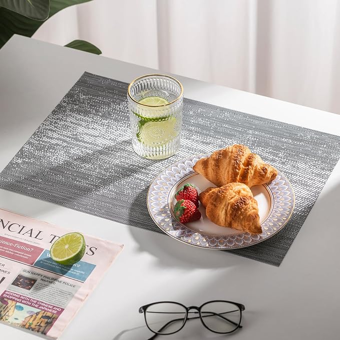 LEXMORE Placemats Set of 12 Vinyl/Plastic Woven Place Mats - Image 3