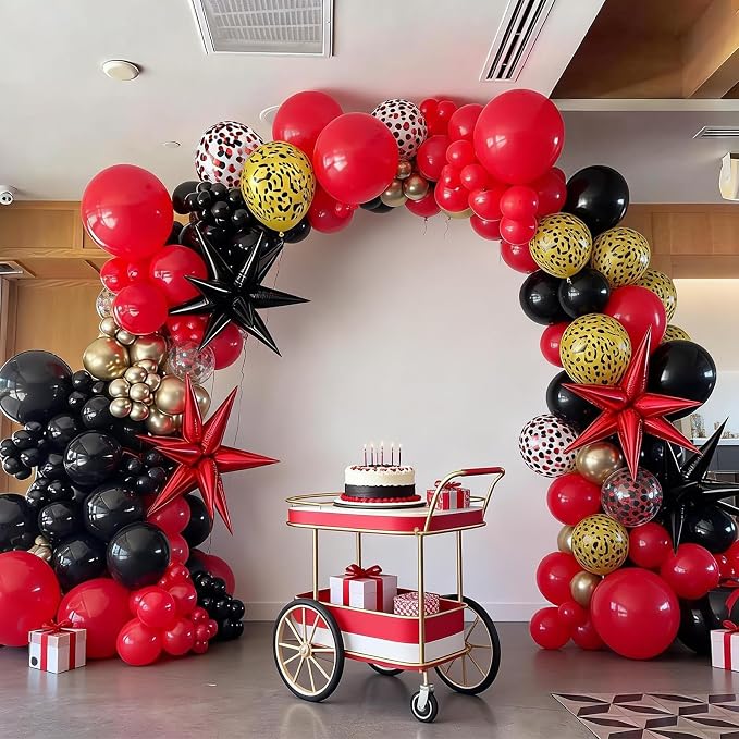 FunHot Leopard Balloons, Cheetah Printed Balloons, 12 Inch Red and Black - Image 5