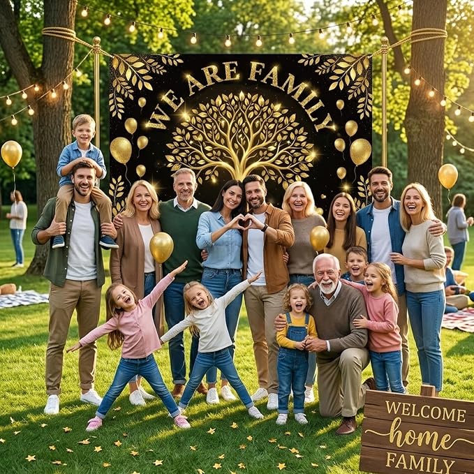 Family Reunion Backdrop Decorations 7x5ft - Image 4