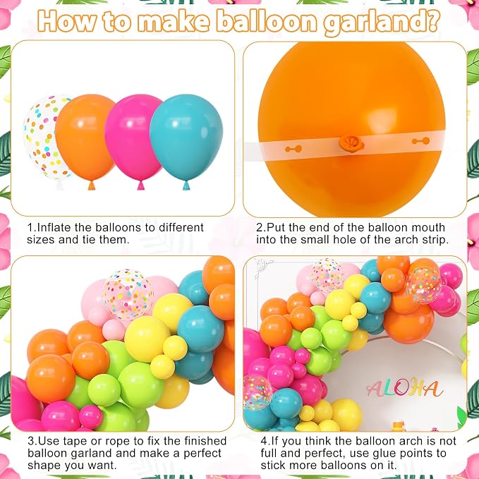 164Pcs Tropical Summer Balloons Garland Arch Kit Different Sizes | 18 12 10 5 - Image 7