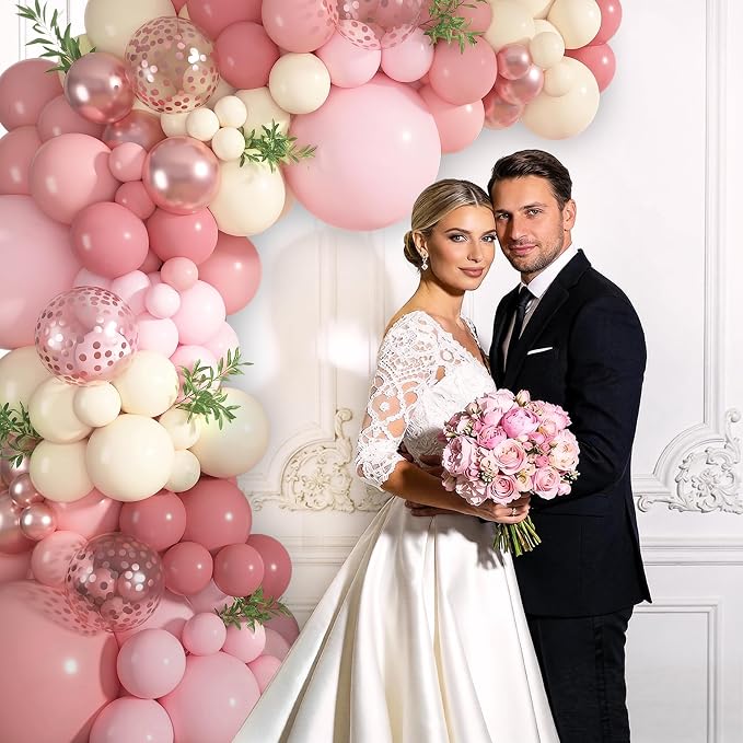 152Pcs Dusty Pink Balloons Arch Garland Kit Different Size | Light Pastel Pink - Image 5