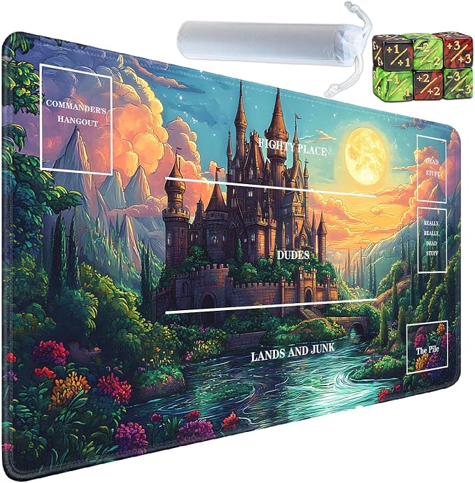 for TCG Playmat with Zones, Non-Slip Rubber Bottom Trading Card Game Mat with by Unknown